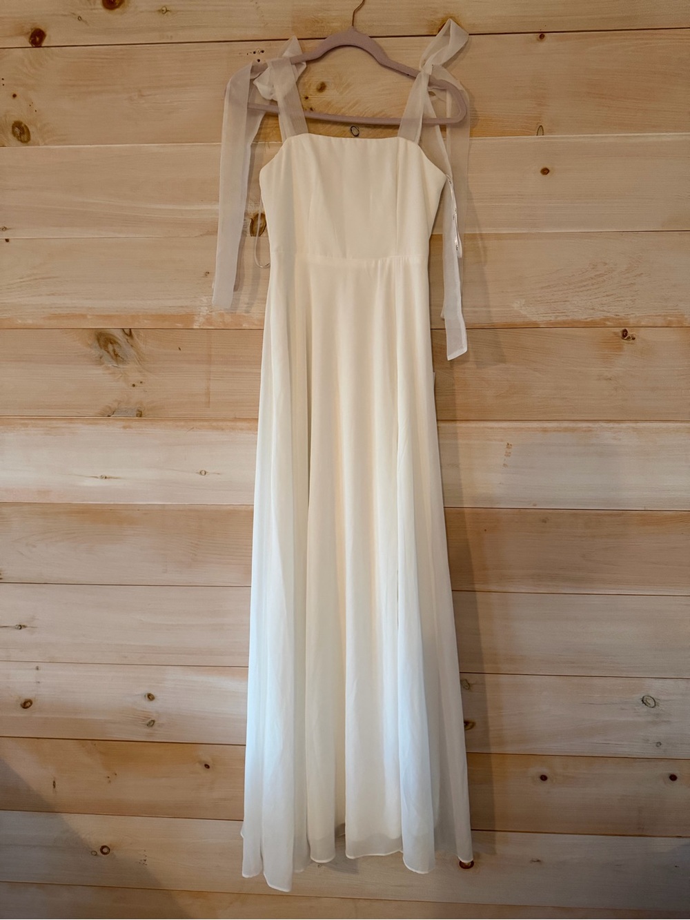 Radiant Romance White Tie-Strap Maxi Dress